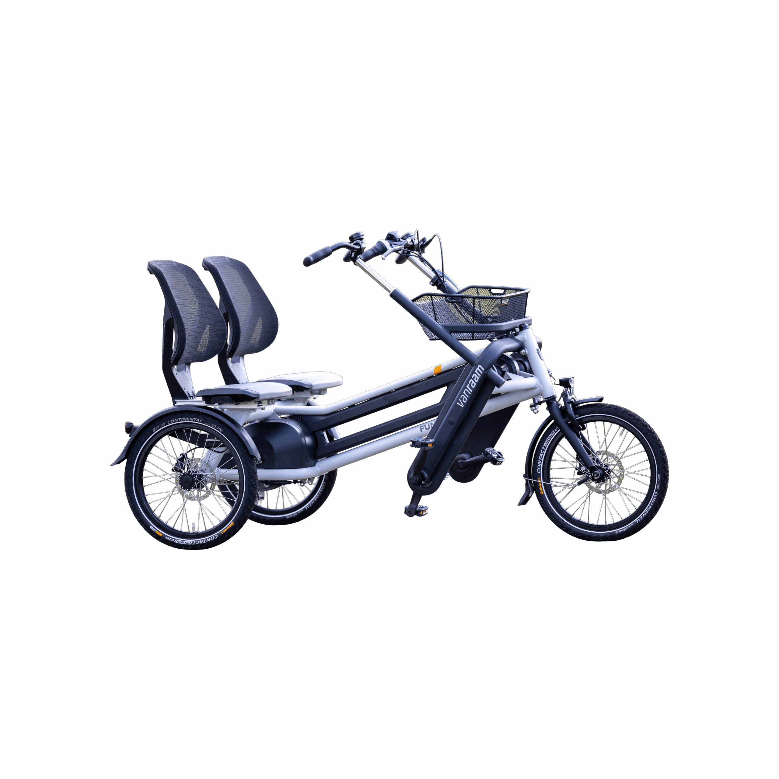 Vélo bi-place moderne de location pour balades en Normandie, affichant une conception pratique et confortable.